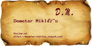 Demeter Miklós névjegykártya