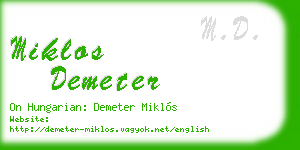 miklos demeter business card