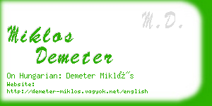 miklos demeter business card